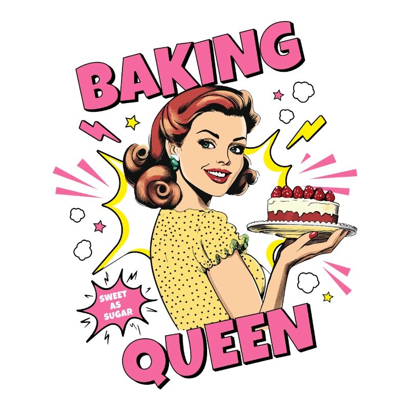 Backen Torte Backkönigin Backfee Bäckerin Pop Art