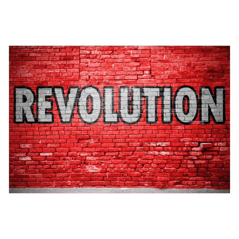 Révolution mur de briques graffiti