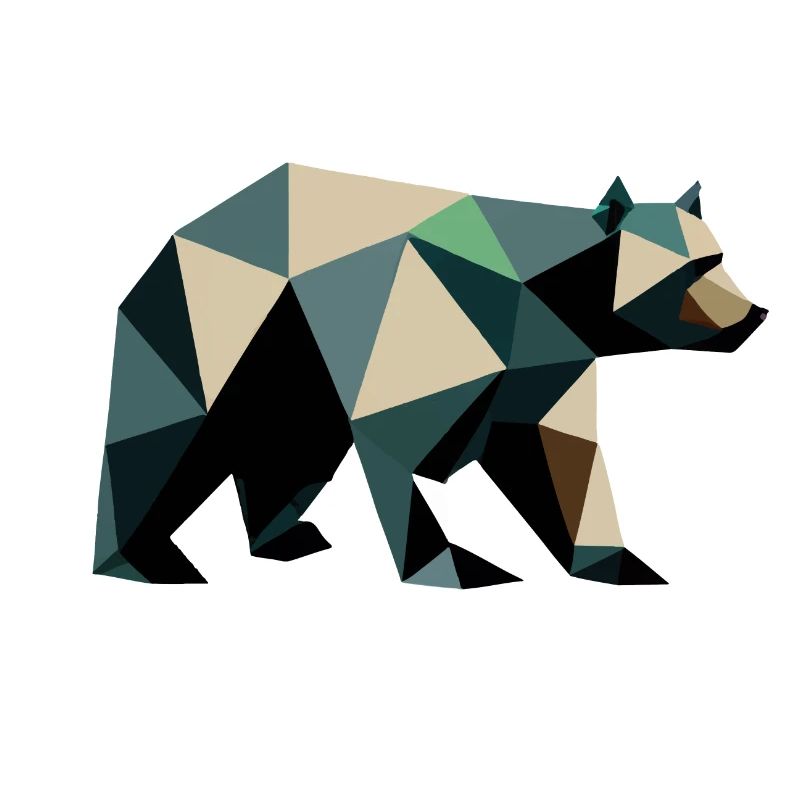 Bear, Polygon, Angular, Hiking, Trees, Animal, Wilderness, Nature