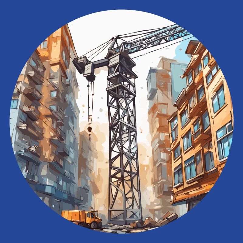 Crane / construction site / winch / crane system