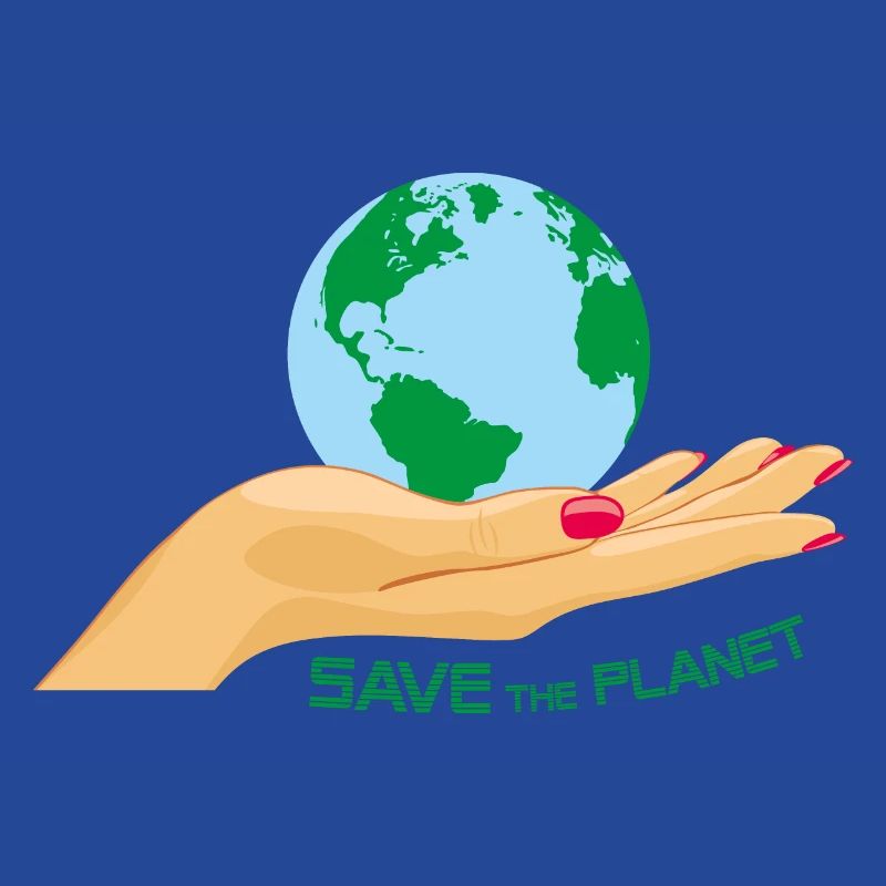 Save the planet. Globe in the hand