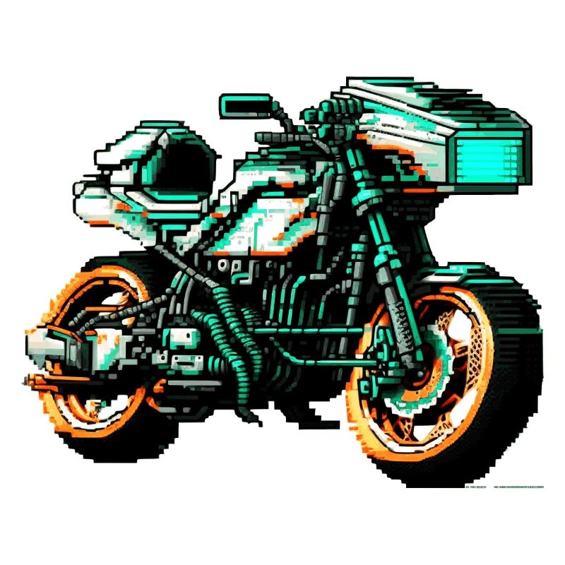 Moto de machine de course dans de superbes graphismes 8 bits