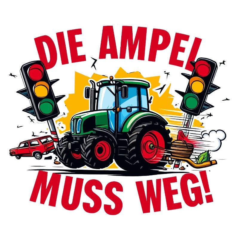 Traktor rammt Ampel Die Ampel muss weg!