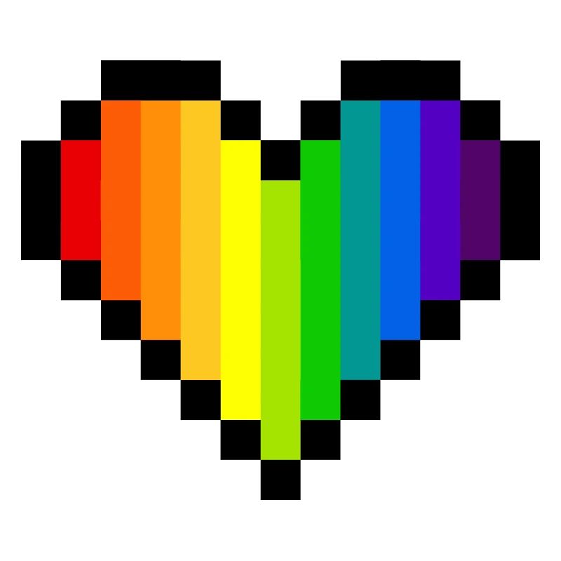 Pixel Art Regenbogenherz - LGBT Pride