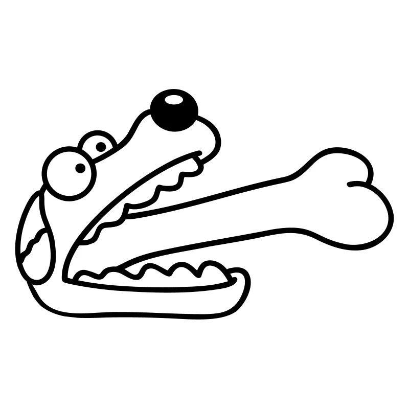 Dog Greedy Hungry Big Bone Swallowed
