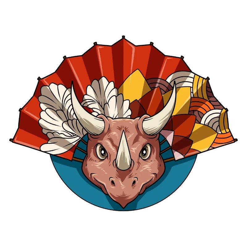 Dinosaurier Triceratops Fächer Handfächer Dino
