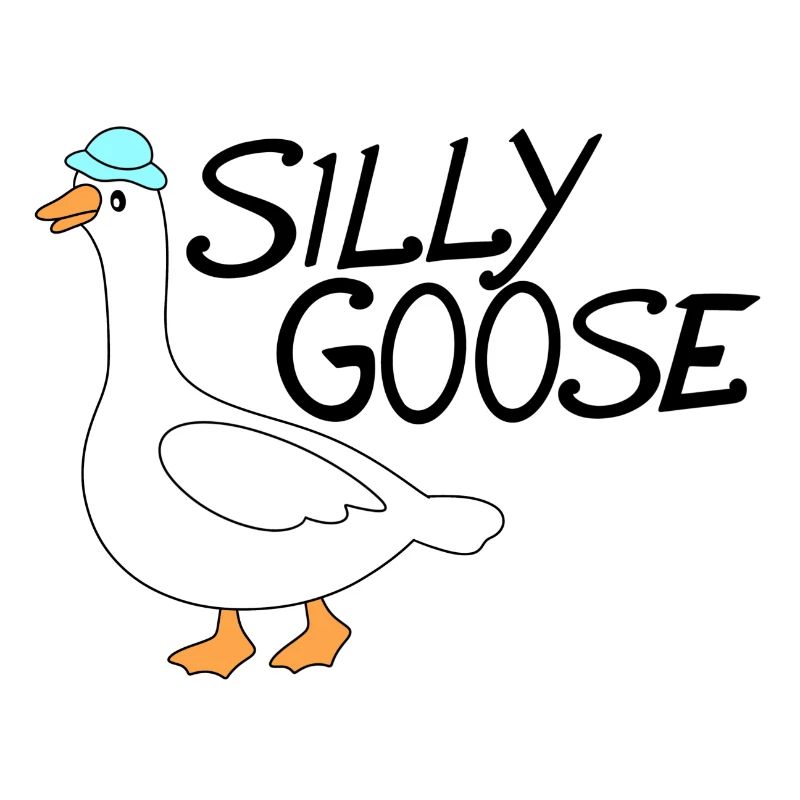 silly goose with funny hat