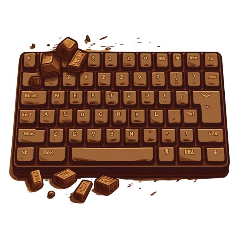 Chocolate Keyboard PC Nerd wasd Chocolate Keys