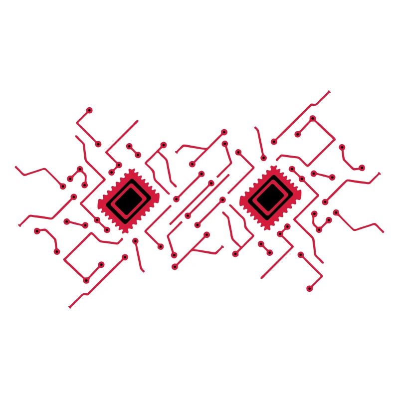 lignes de technologie de circuits Microchip modèle