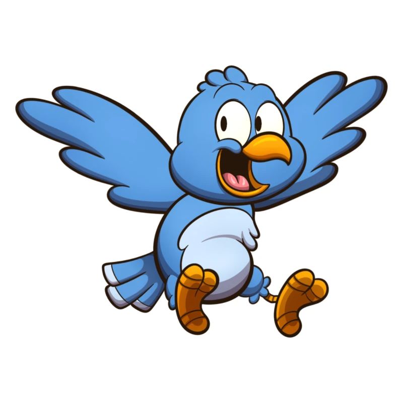 Cute Flying Blue Bird