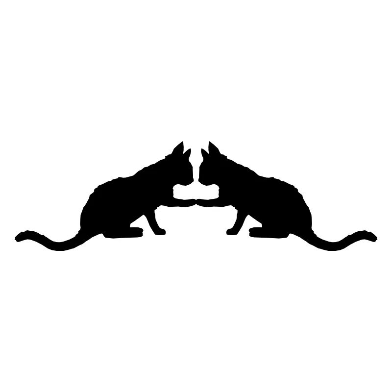 Silhouette 2 chats mignons