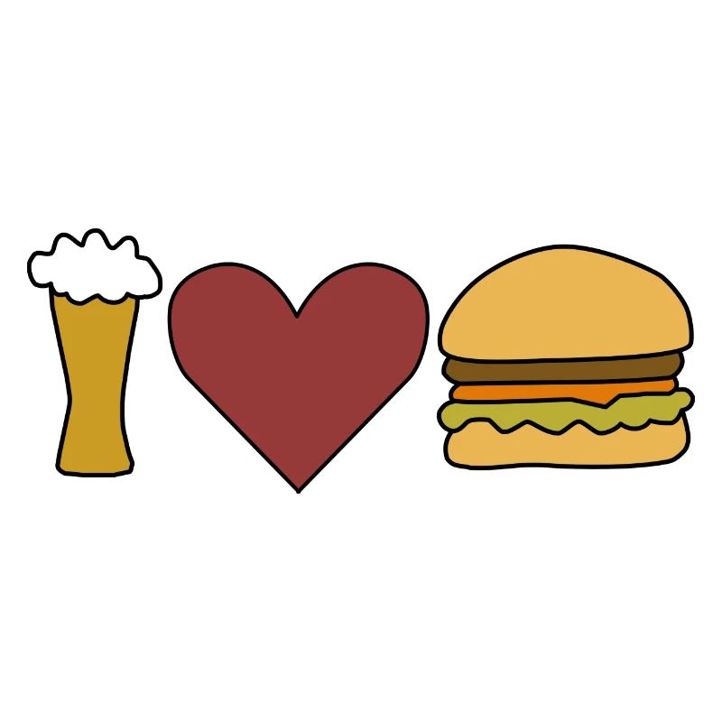 Burger Bier Liebe Herz