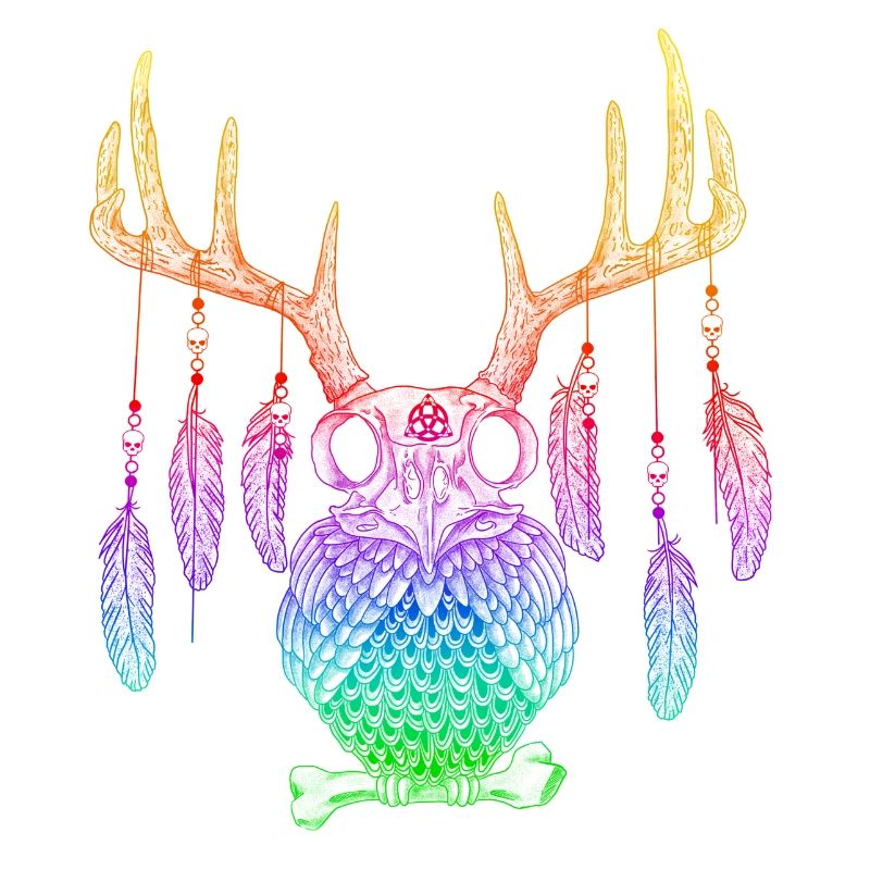 Boho Hirscheule Regenbogenfarben