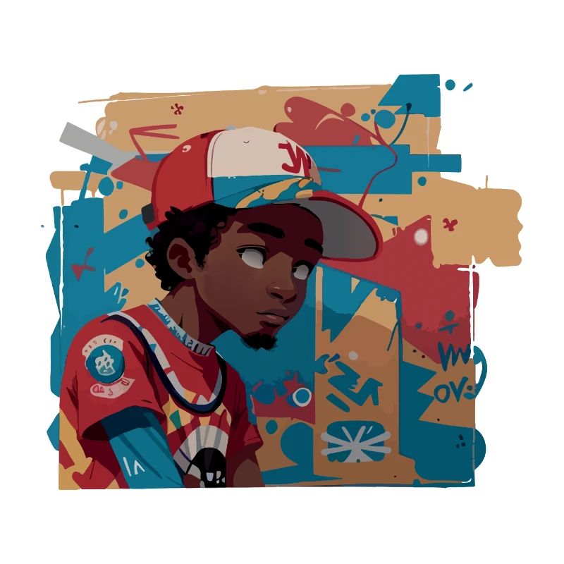 Black Kid devant le mur de graffitis