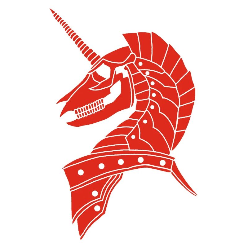 Rotes gotisches Einhorn