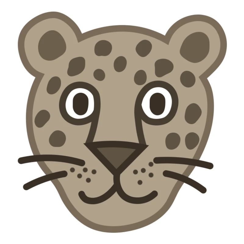 Dessin animé mignon visage de léopard