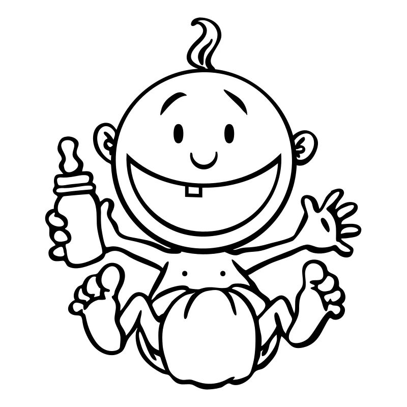 Le bébé rit.