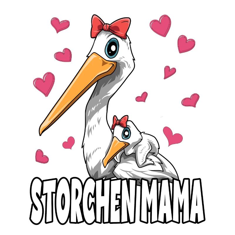 Strochen Mama Muttertag Mom Mutter Storch