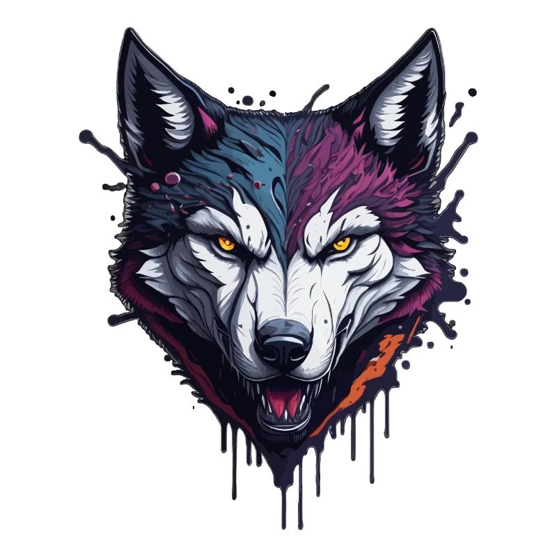 WOLF SPLASH ART DESIGN