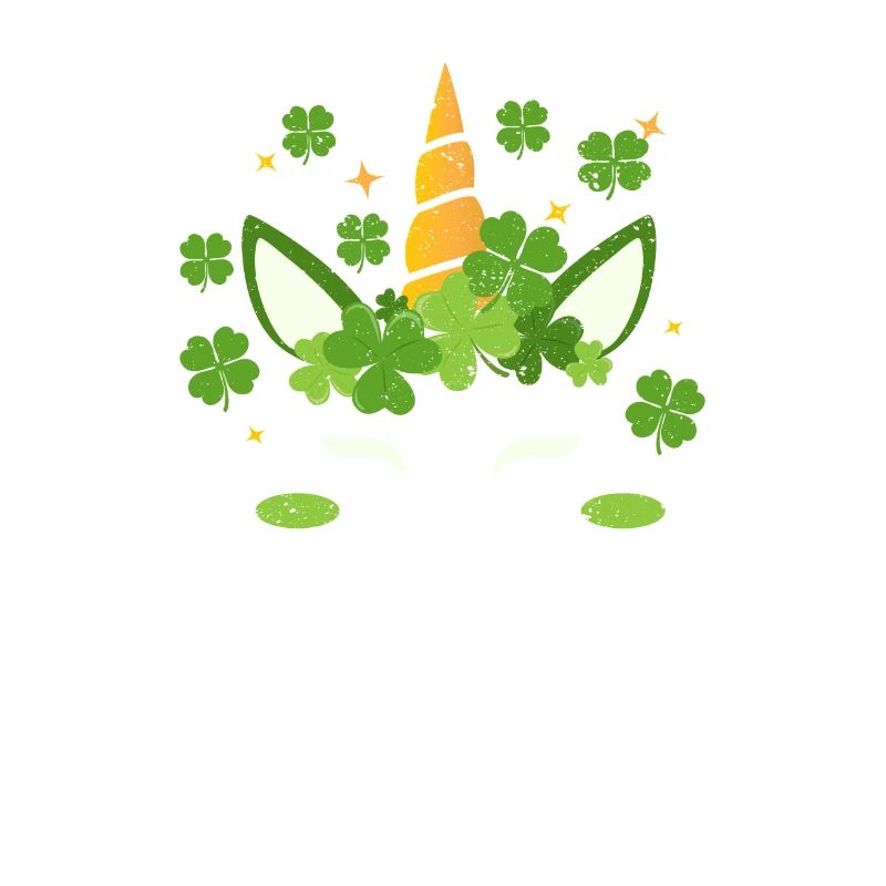 Einhorn Gesicht St. Patricks Day Irisches Klee