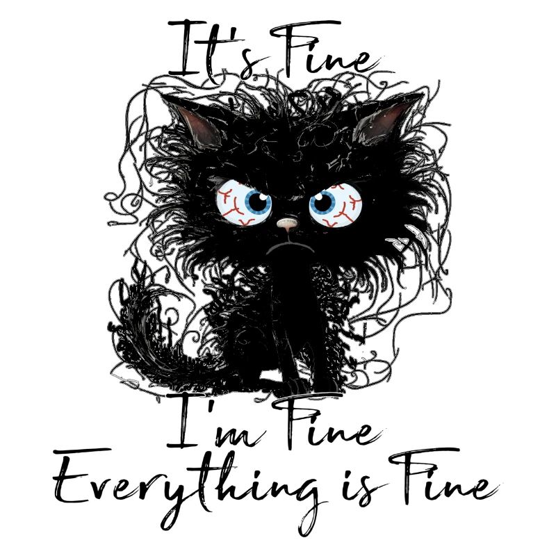 It's Fine I'm Fine Everything is Fine Katzen Shirt