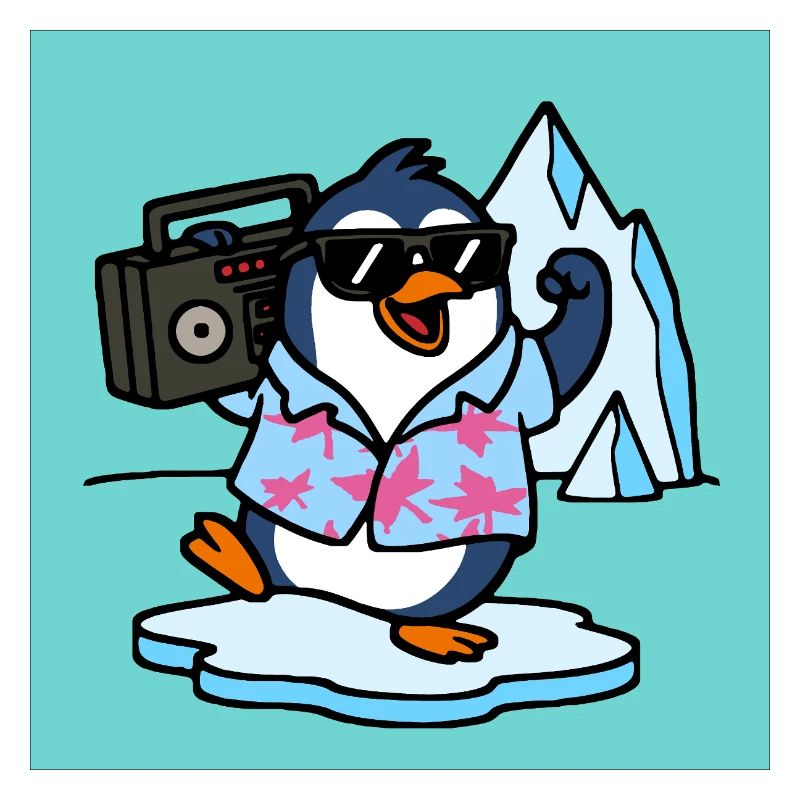 Penguin with jukebox Funny animals