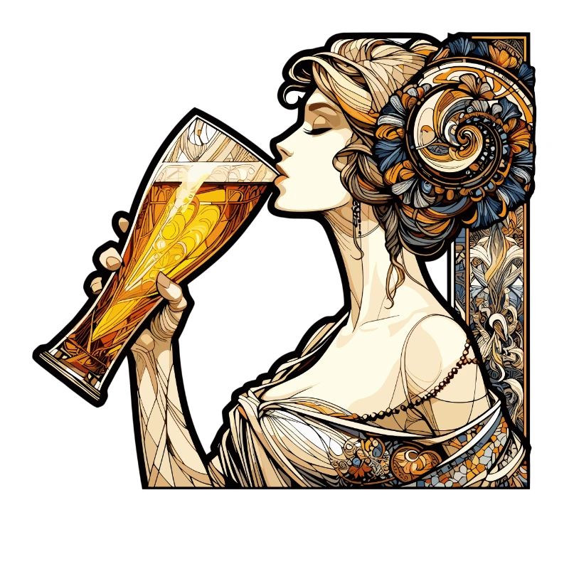 Frau trinkt Bier Geschenk