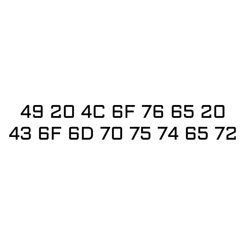I Love Computer (ASCII HEX)