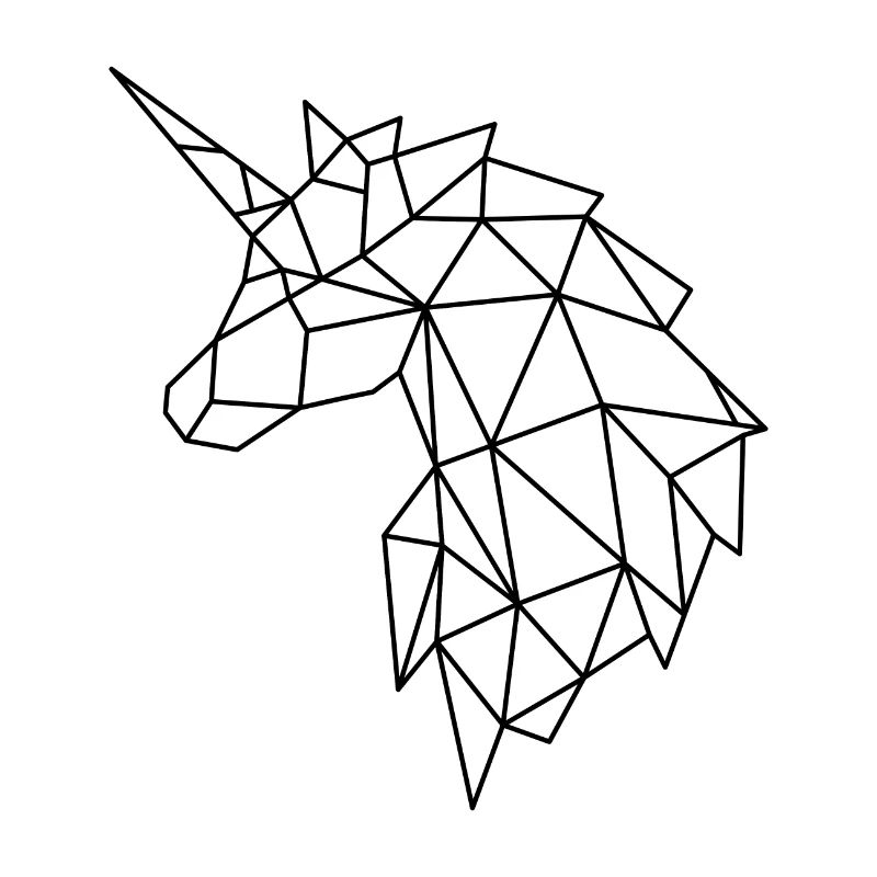 Geometrisches Einhorn im Polygon-Stil