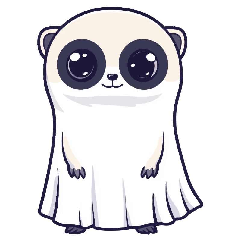 Erdmännchen Halloween Comic Geist