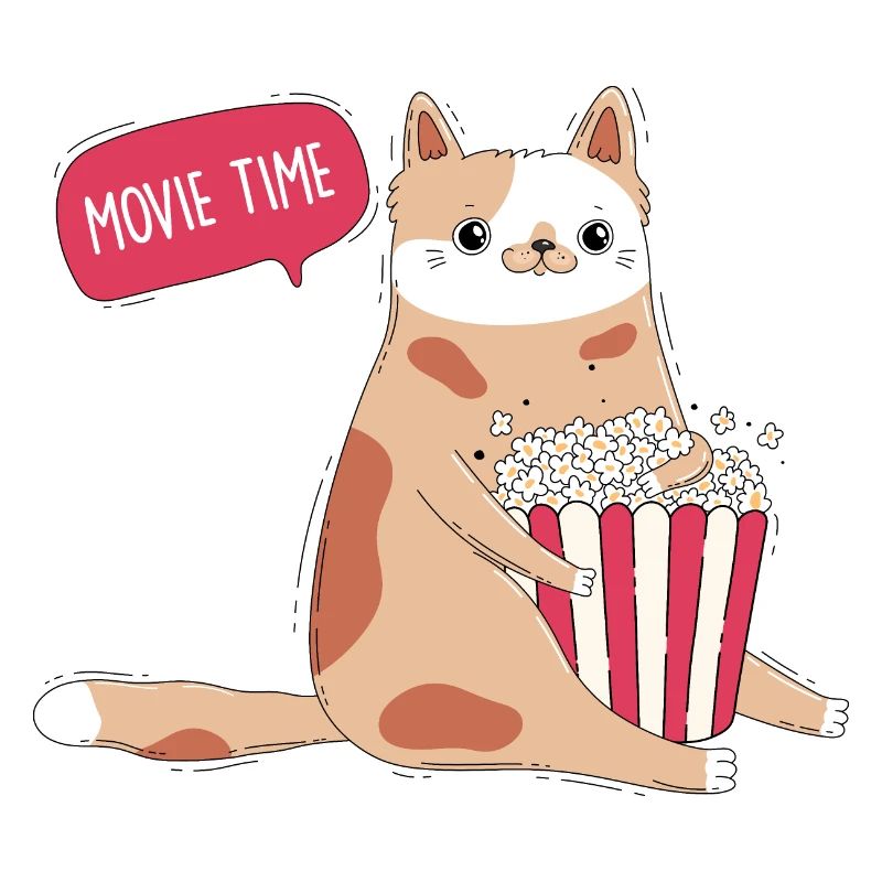 Cat and popcorn