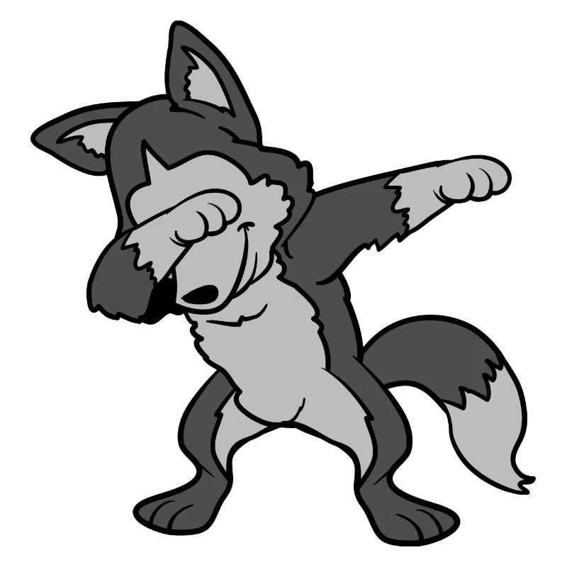Dabbing Dab Siberian Husky Dog Wolf Dancing