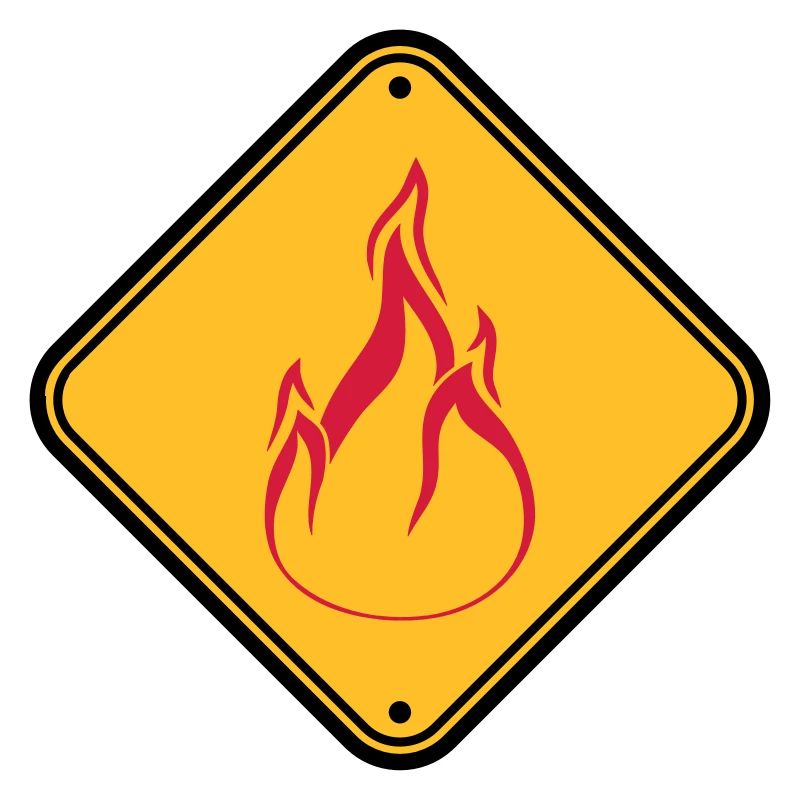 Shield note warning caution caution danger feu