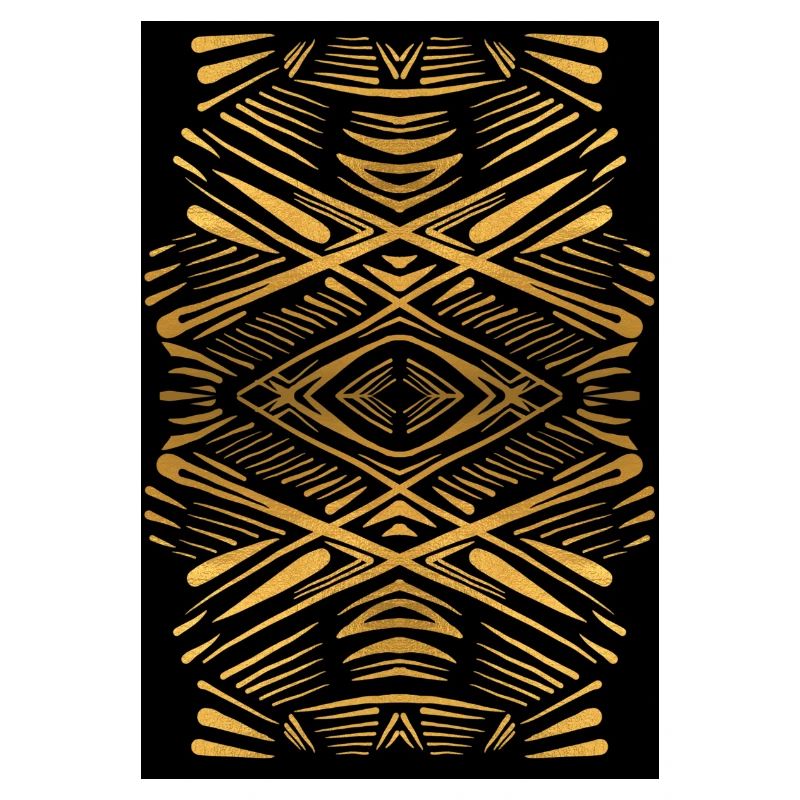 Ethnic gold pattern on black