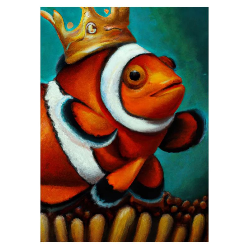 Clownfisch mit einer Krone