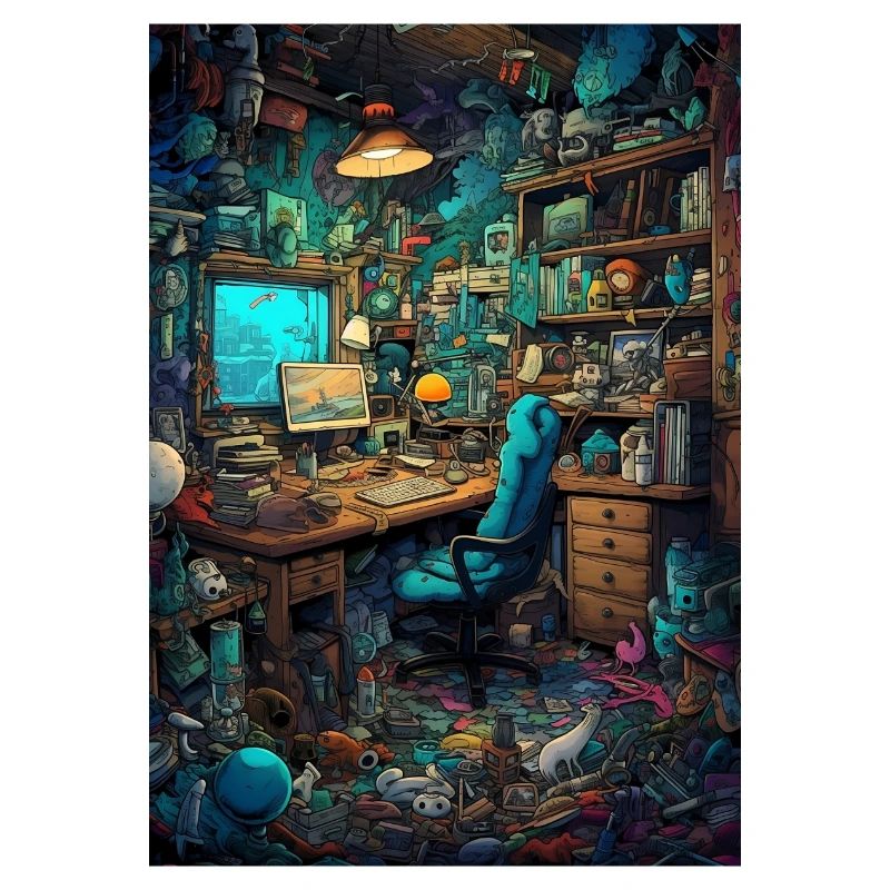 Wohnraum eines Computer Nerds