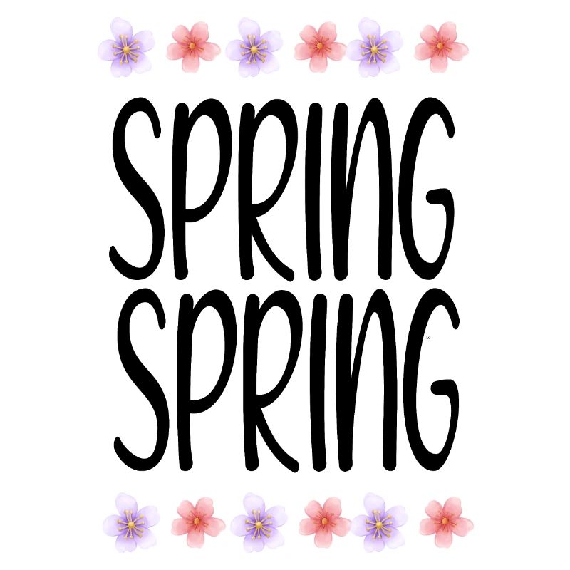 SPRING Words Design avec des fleurs