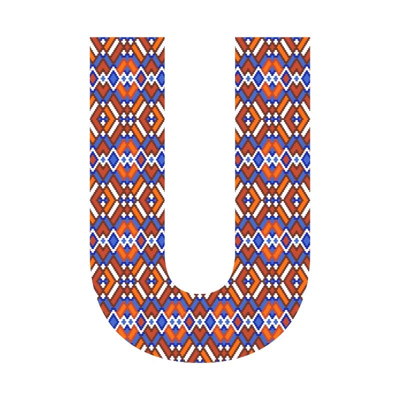 Monogram Letter U- geometric pattern