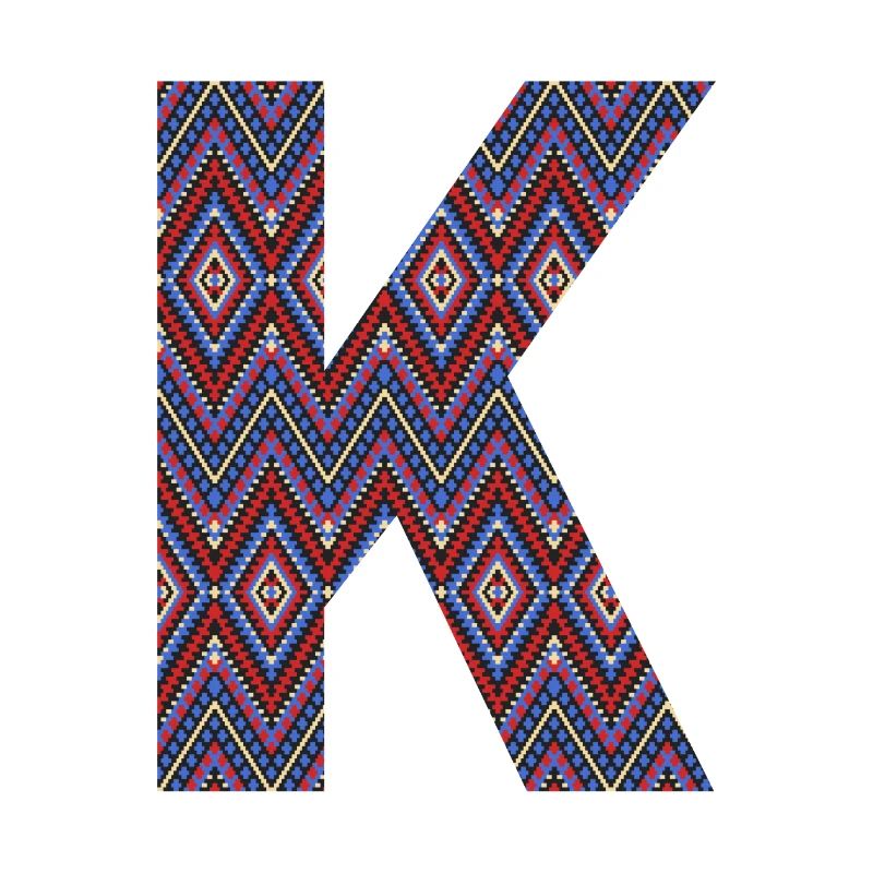 Monogram Letter K- geometric pattern