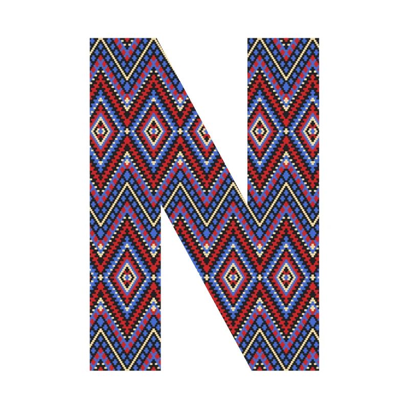 Monogram Letter N- geometric pattern