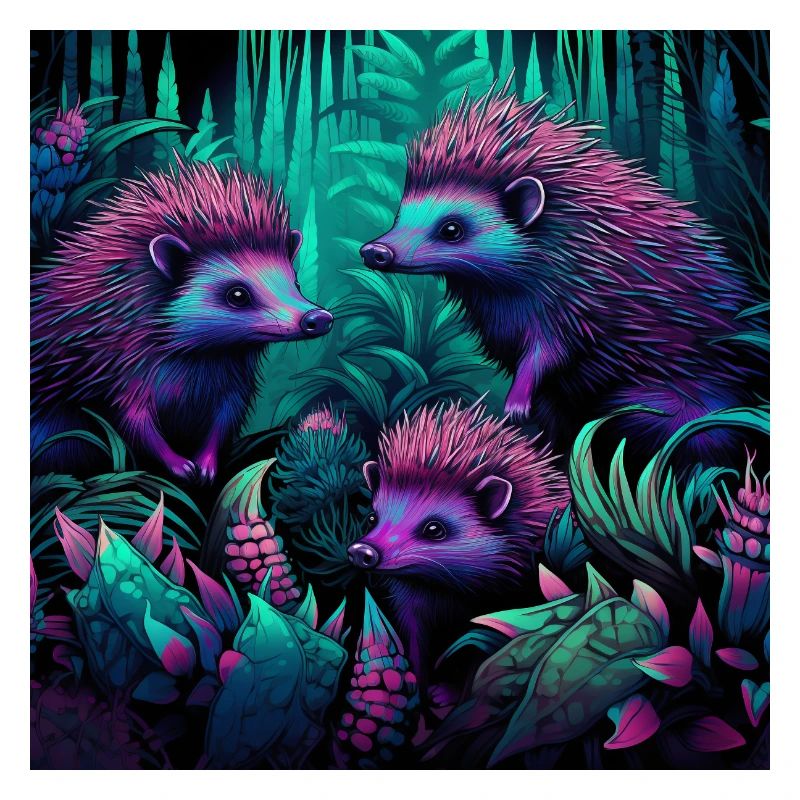 Igel im Neon-Stil