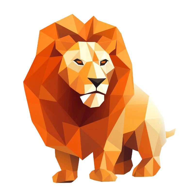 Löwenkopf Low Poly Logo Design