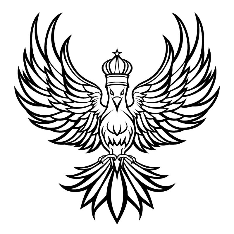 Phoenix with crown