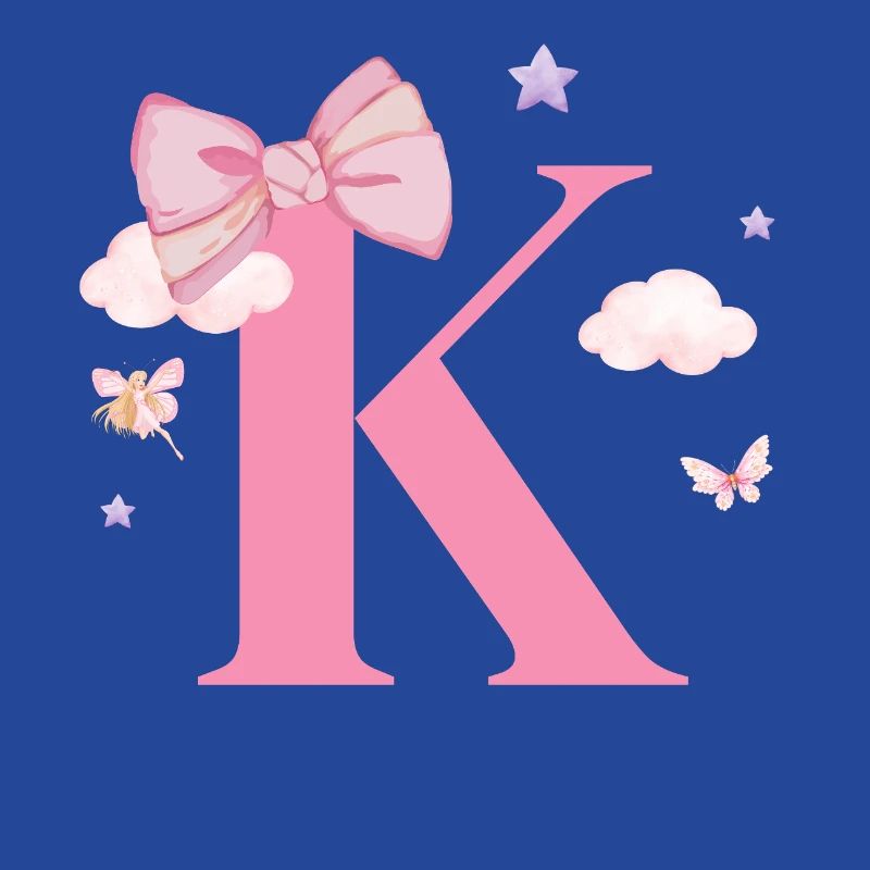Letter k pink clouds