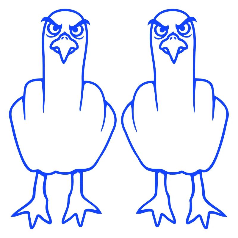 2 Möwen Mittelfinger Beleidigung Stinkefinger Team