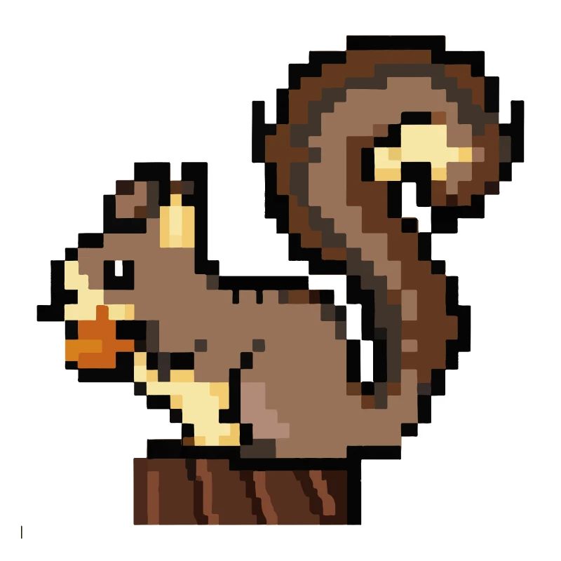 Squirrel Pixel Art Gift Idea