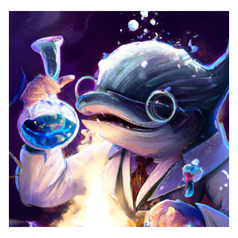 Mad dolphin scientist experimenting