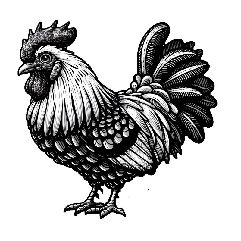 Illustration de coq complexe