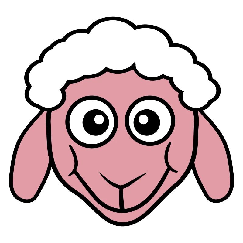 Schaf Gesicht Kopf Süß Niedlich Lamm Cool Comic