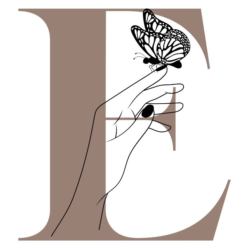Buchstabe E Magischer Schmetterling